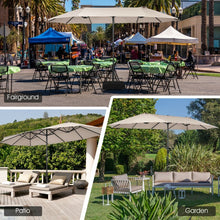 Charger l'image dans la galerie, 15 Ft Outdoor Patio/Pool Umbrella Canopy, 2-Person, Sun Shade, UV Protection
