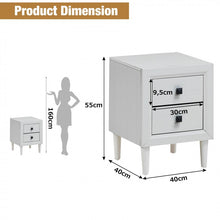 Load image into Gallery viewer, Costway Modern Living Room Side Table Bedroom Nightstand with 2 Drawers - Suitable for Entryway