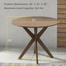 Load image into Gallery viewer, Vintage Round Wooden Dining Table - Rustic Dining Room Furniture