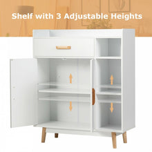 Load image into Gallery viewer, White Modern Minimalist Open Shelving Storage Cabinet with Doors
