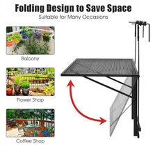 Load image into Gallery viewer, Adjustable Height Black Patio Railing Folding Table