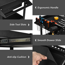 Load image into Gallery viewer, Multipurpose 3-Tray Tool Cart with Drawers and Swivel Casters