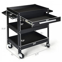 Load image into Gallery viewer, Multipurpose 3-Tray Tool Cart with Drawers and Swivel Casters