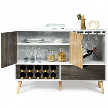 Load image into Gallery viewer, Costway Contemporary Bar Cabinet with Glass Rack - Suitable for Restaurant and Small Tavern