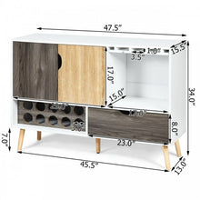 Load image into Gallery viewer, Costway Contemporary Bar Cabinet with Glass Rack - Suitable for Restaurant and Small Tavern