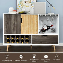 Load image into Gallery viewer, Costway Contemporary Bar Cabinet with Glass Rack - Suitable for Restaurant and Small Tavern