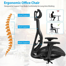 Load image into Gallery viewer, Black Office Chair and Computer Chair with 3D Armrests and Rotating Headrest