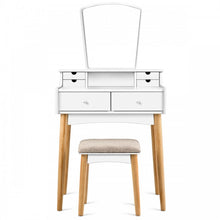 Load image into Gallery viewer, White Vanity Makeup Dressing Table Furniture Set with 6 Drawers