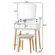 Load image into Gallery viewer, White Vanity Makeup Dressing Table Furniture Set with 6 Drawers