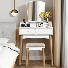 Load image into Gallery viewer, White Vanity Makeup Dressing Table Furniture Set with 6 Drawers