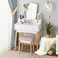 Load image into Gallery viewer, White Vanity Makeup Dressing Table Furniture Set with 6 Drawers