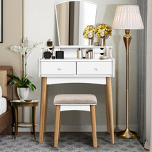 Load image into Gallery viewer, White Vanity Makeup Dressing Table Furniture Set with 6 Drawers