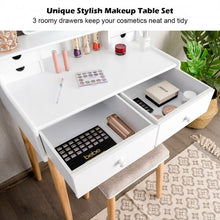 Load image into Gallery viewer, White Vanity Makeup Dressing Table Furniture Set with 6 Drawers