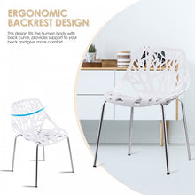 Load image into Gallery viewer, 6-Piece White Modern Dining Chair Set with Perforated Pattern