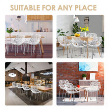 Load image into Gallery viewer, 6-Piece White Modern Dining Chair Set with Perforated Pattern