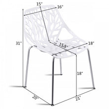 Load image into Gallery viewer, 6-Piece White Modern Dining Chair Set with Perforated Pattern