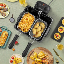 Load image into Gallery viewer, Kitchen 1700W 5.3QT Electric Deep Fryer with Three Fry Baskets
