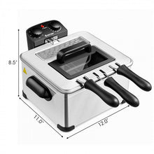 Load image into Gallery viewer, Kitchen 1700W 5.3QT Electric Deep Fryer with Three Fry Baskets