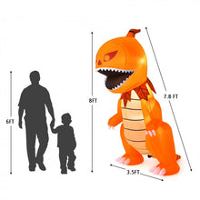 Load image into Gallery viewer, Costway Halloween Inflatable Pumpkin Dinosaur with Built-in LED Lights - Suitable for Haunted House Parties