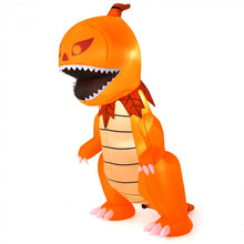 Load image into Gallery viewer, Costway Halloween Inflatable Pumpkin Dinosaur with Built-in LED Lights - Suitable for Haunted House Parties