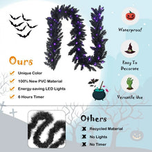 Load image into Gallery viewer, 2024 Costway Christmas Garland and Halloween Garland with 50 Purple LED Lights - Suitable for Backyard Parties