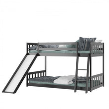 Load image into Gallery viewer, Children's Bunk Bed with Ladder and Slide, Wooden Frame