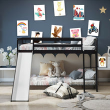 Load image into Gallery viewer, Children's Bunk Bed with Ladder and Slide, Wooden Frame