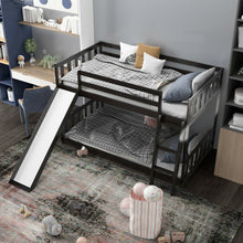 Load image into Gallery viewer, Children's Bunk Bed with Ladder and Slide, Wooden Frame