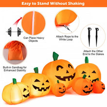 Load image into Gallery viewer, Costway 7.5 ft Halloween Inflatable Pumpkin 7-Piece Set with LED Lights - Suitable for Haunted House Horror Decor
