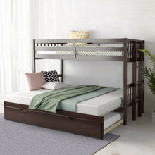 Charger l'image dans la galerie, 4-in-1 Wooden Bunk Bed with Pullout Drawers for School Dorms