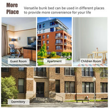 Charger l'image dans la galerie, 4-in-1 Wooden Bunk Bed with Pullout Drawers for School Dorms