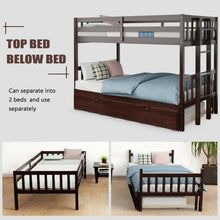 Charger l'image dans la galerie, 4-in-1 Wooden Bunk Bed with Pullout Drawers for School Dorms