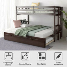 Charger l'image dans la galerie, 4-in-1 Wooden Bunk Bed with Pullout Drawers for School Dorms