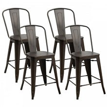 Load image into Gallery viewer, Industrial Style Dining Chairs - 4-Piece Set Bar Stools - Suitable for Bistro, Café, and Restaurant