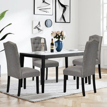 Load image into Gallery viewer, Modern Minimalist High-Back Dining Chair with Upholstered Velvet Cushion