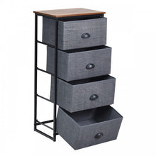 Load image into Gallery viewer, Removable Non-Woven Fabric 4-Drawer Bedside Cabinet Storage Chest