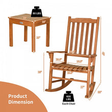 Load image into Gallery viewer, Outdoor Patio 3-Piece Wooden Rocking Chair and Coffee Table Set