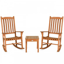 Load image into Gallery viewer, Outdoor Patio 3-Piece Wooden Rocking Chair and Coffee Table Set