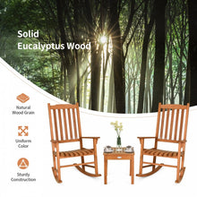 Load image into Gallery viewer, Outdoor Patio 3-Piece Wooden Rocking Chair and Coffee Table Set