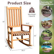 Load image into Gallery viewer, Outdoor Patio Garden Wooden Single-Seat Rocking Chair