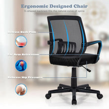 Load image into Gallery viewer, Black Mesh Swivel Adjustable Office Computer Chair with Lumbar Support