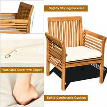 Load image into Gallery viewer, 4-Piece Acacia Wood Outdoor Patio Sofa Set