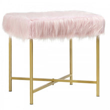 Load image into Gallery viewer, Modern Minimalist Faux Fur Footstool Suitable for Any Room