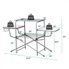 Charger l'image dans la galerie, Outdoor Aluminum Portable Folding BBQ Table Grill