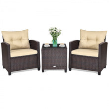 Load image into Gallery viewer, 3-Piece Outdoor Patio Furniture Set with Built-in Cushions