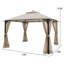 Load image into Gallery viewer, 12 x 10 Ft Outdoor Camping Pavilion Canopy Tent for Patio and Backyard