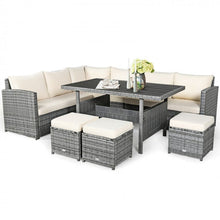 Load image into Gallery viewer, 7-Piece Modern Outdoor Wicker Sofa Set with Coffee Table