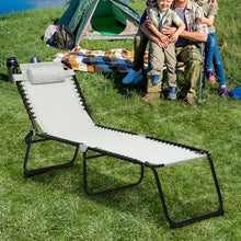 Load image into Gallery viewer, Portable Outdoor Patio/Yard Chaise Lounge Chair with Pillow
