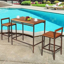 Charger l'image dans la galerie, Outdoor Patio Wooden Bar Table and Chair Set