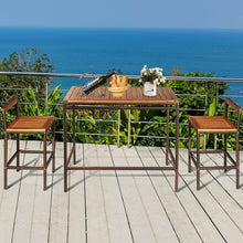 Charger l'image dans la galerie, Outdoor Patio Wooden Bar Table and Chair Set